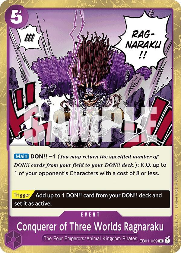 Conquerer of Three Worlds Ragnaraku EB01-039 card from Extra Booster: Memorial Collection