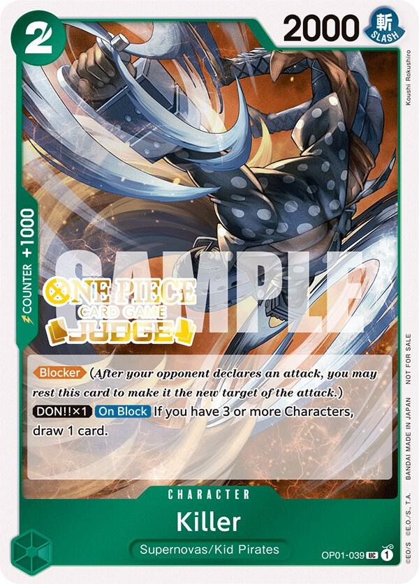 Killer (Judge Pack Vol. 3) OP01-039 card from One Piece Promotion Cards