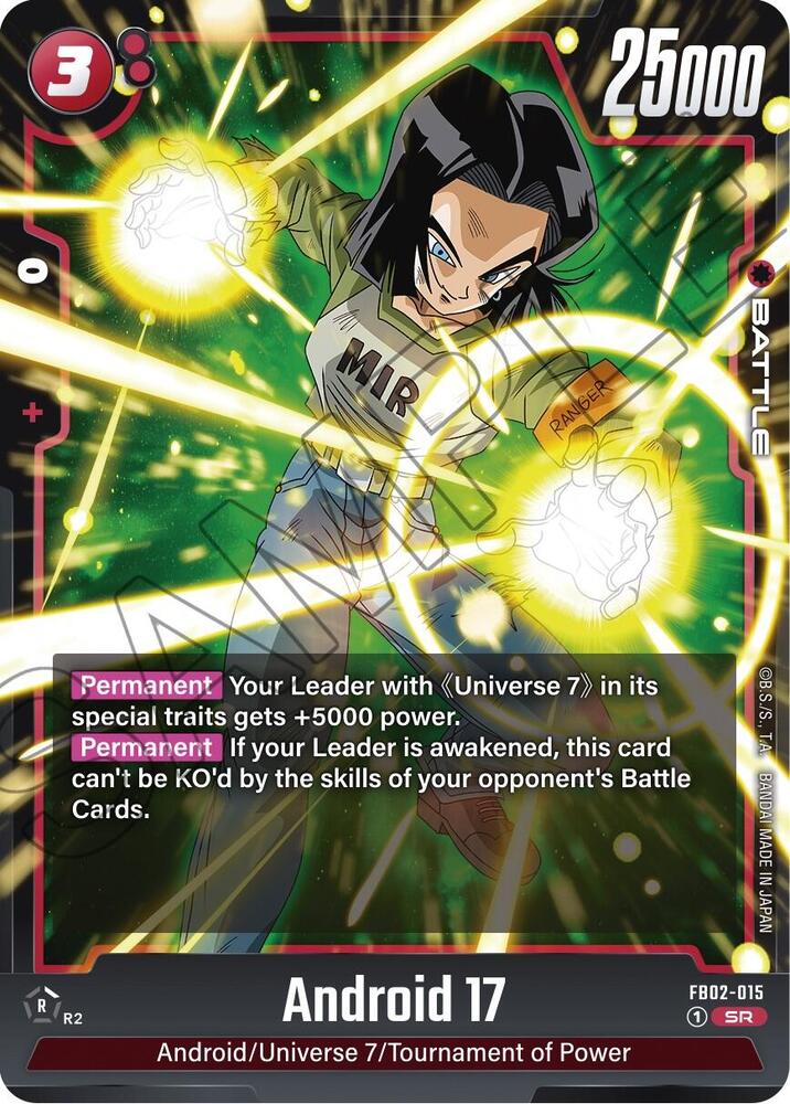 Android 17 FB02-015 card from Blazing Aura