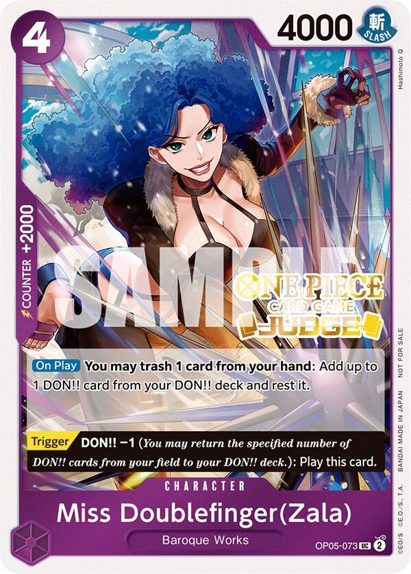 Miss Doublefinger(Zala) (Judge Pack Vol. 3) OP05-073 card from One Piece Promotion Cards