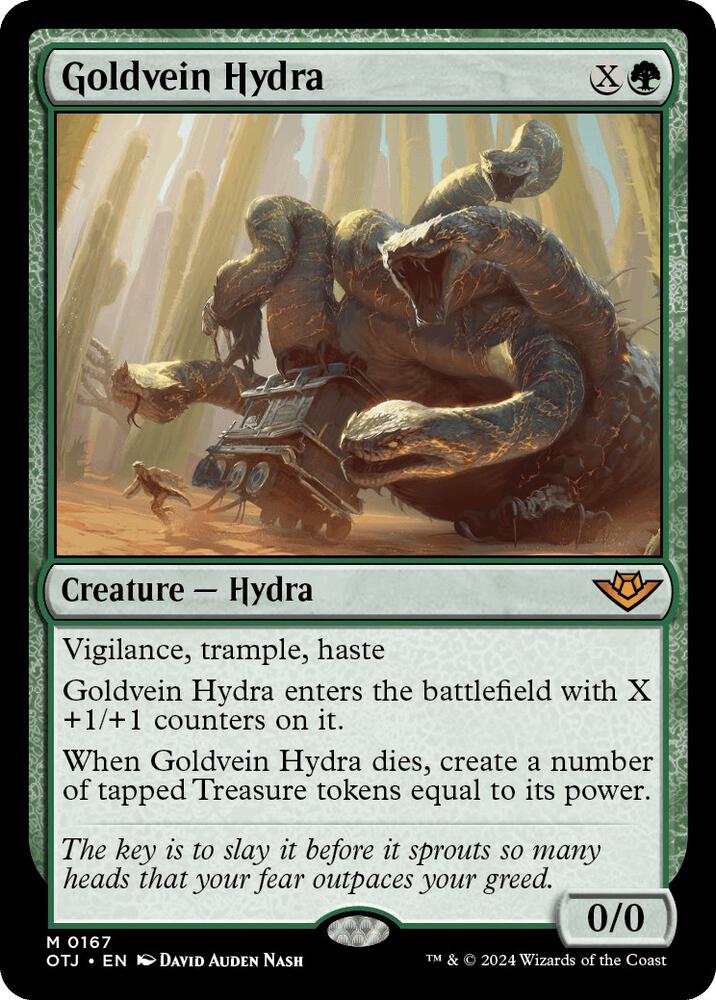 Goldvein Hydra 167 card from Outlaws of Thunder Junction