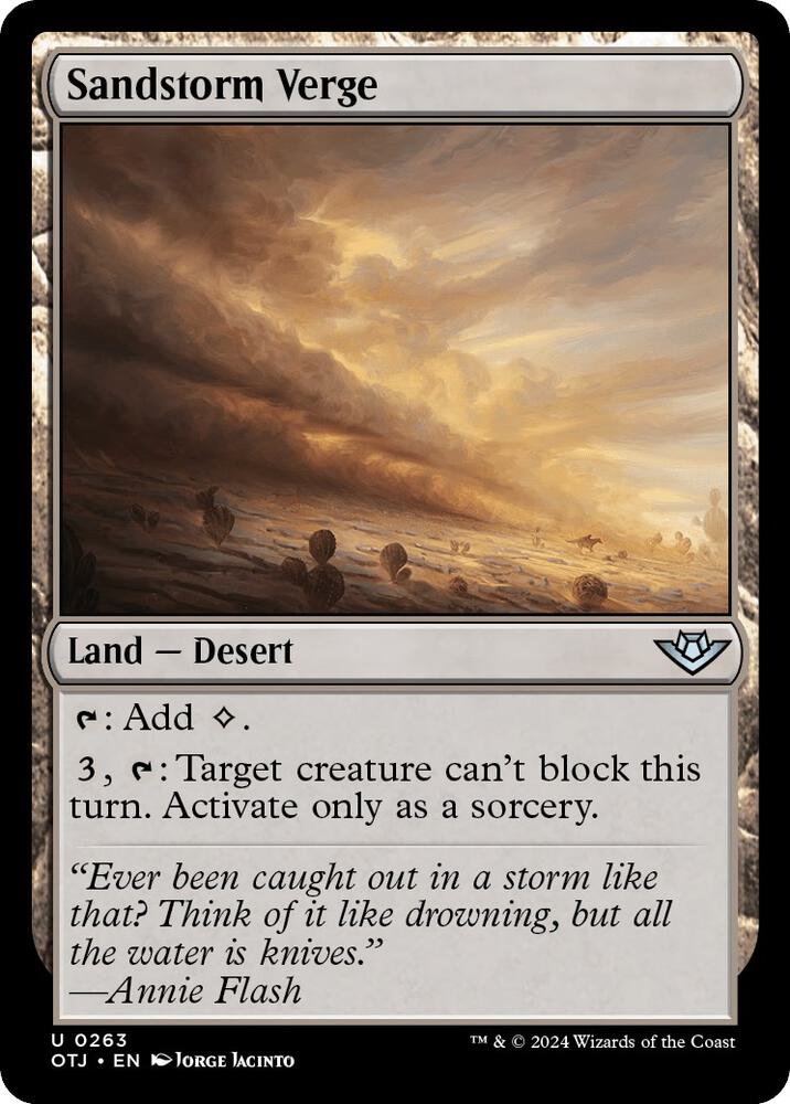 Sandstorm Verge 263 card from Outlaws of Thunder Junction