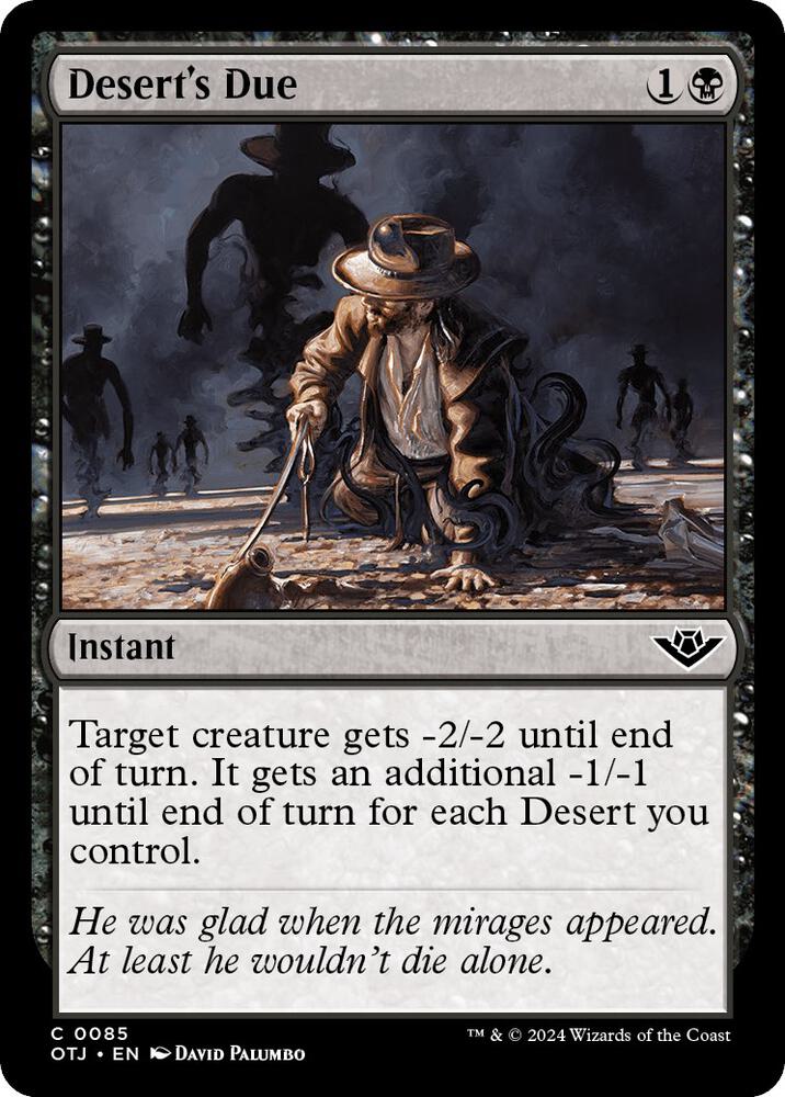 Desert's Due 85 card from Outlaws of Thunder Junction