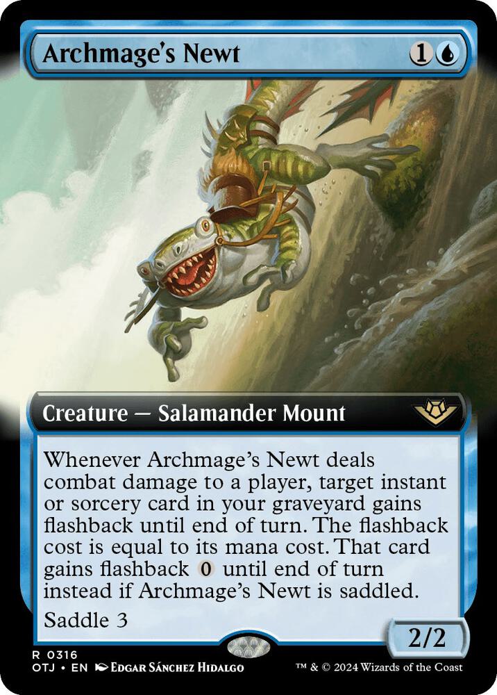 Archmage's Newt (Extended Art) 316 card from Outlaws of Thunder Junction