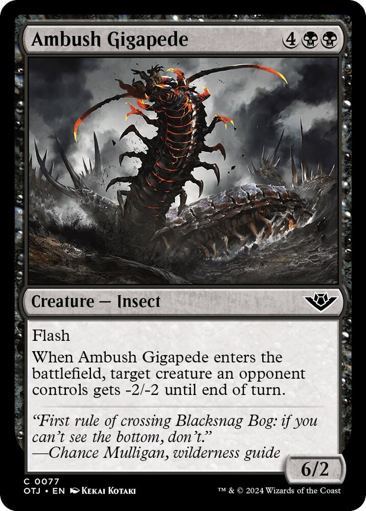 Ambush Gigapede 77 card from Outlaws of Thunder Junction