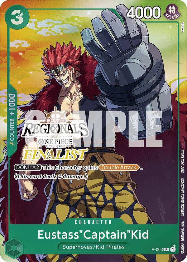 Eustass"Captain"Kid (Online Regional 2024 Vol. 2) [Finalist] P-003 card from One Piece Promotion Cards