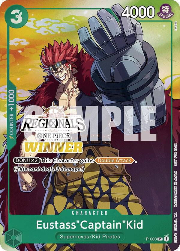 Eustass"Captain"Kid (Offline Regional 2024 Vol. 2) [Winner] P-003 card from One Piece Promotion Cards