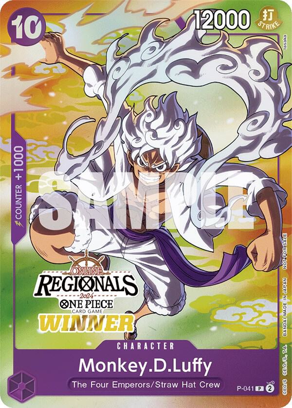 Monkey.D.Luffy (Online Regional 2024 Vol. 2) [Winner] P-041 card from One Piece Promotion Cards
