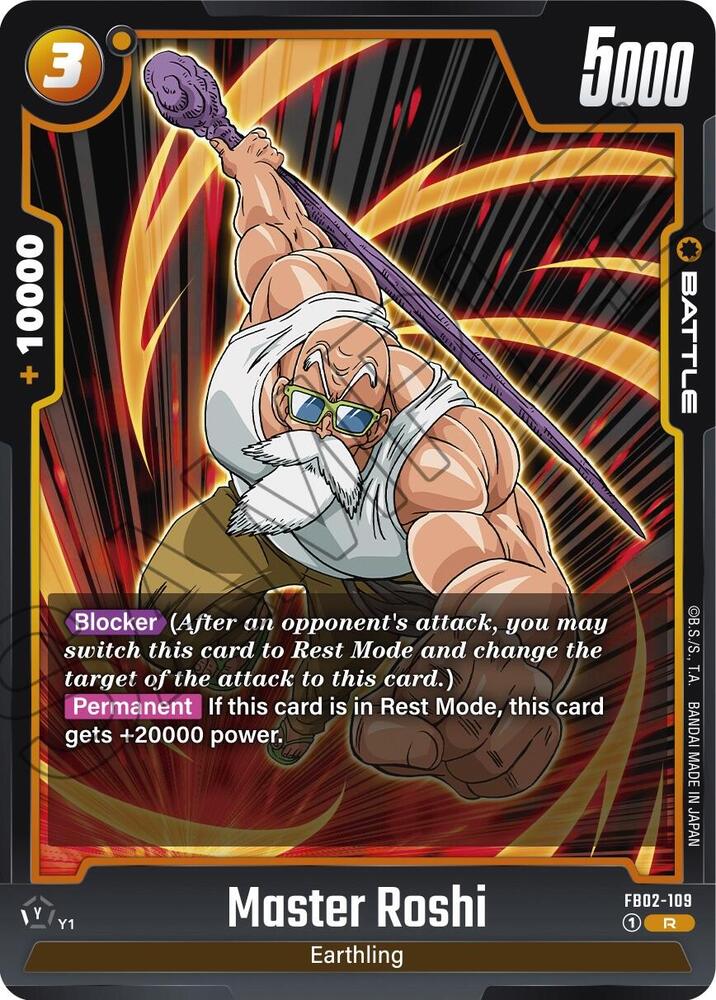 Master Roshi FB02-109 card from Blazing Aura