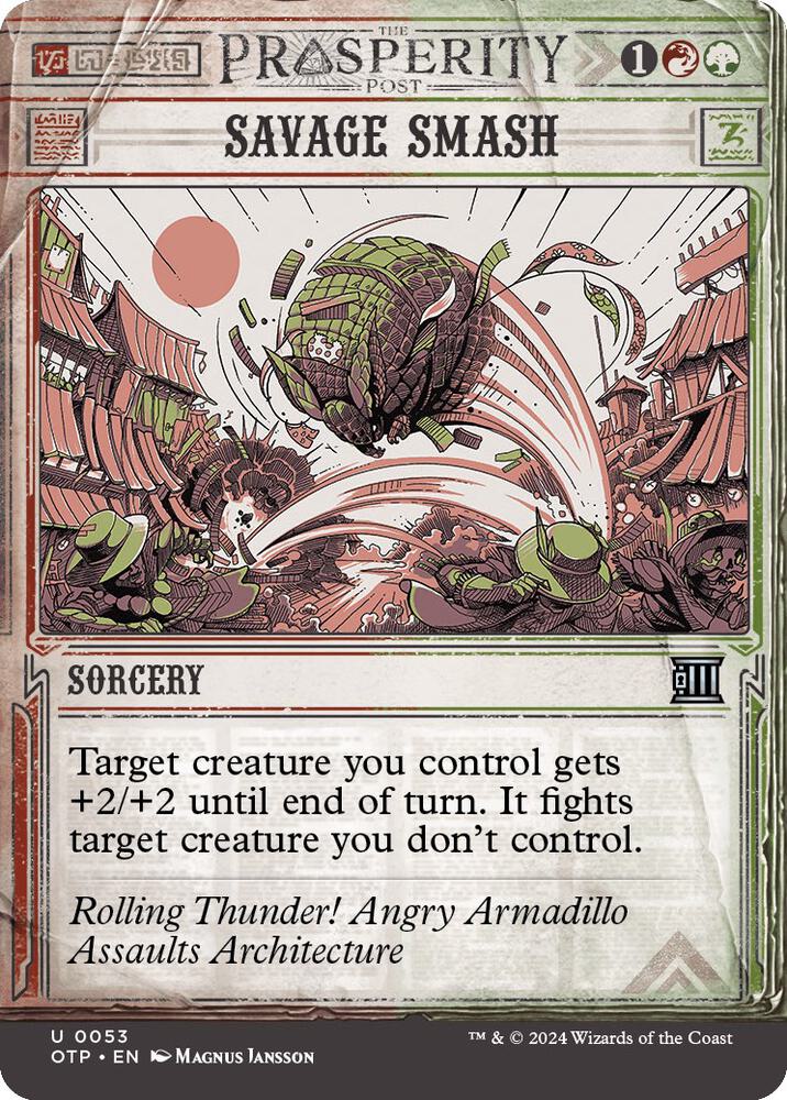 Savage Smash 53 card from Outlaws of Thunder Junction: Breaking News