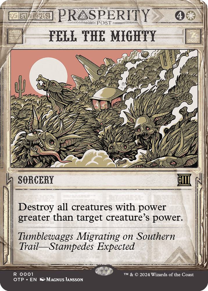 Fell the Mighty 1 card from Outlaws of Thunder Junction: Breaking News