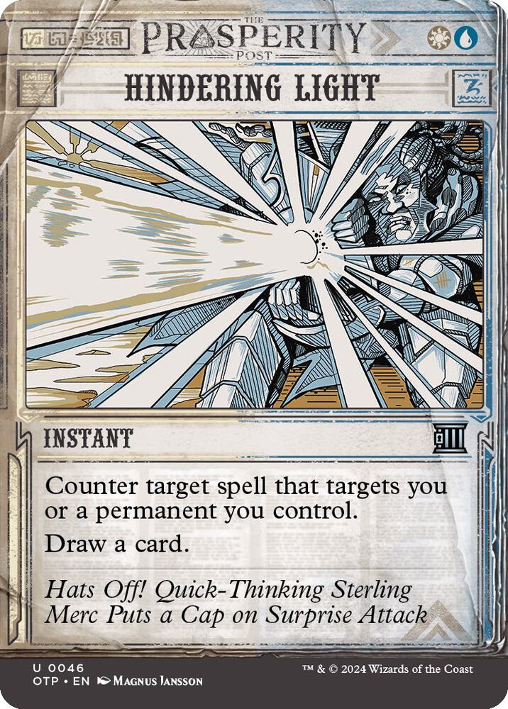 Hindering Light 46 card from Outlaws of Thunder Junction: Breaking News