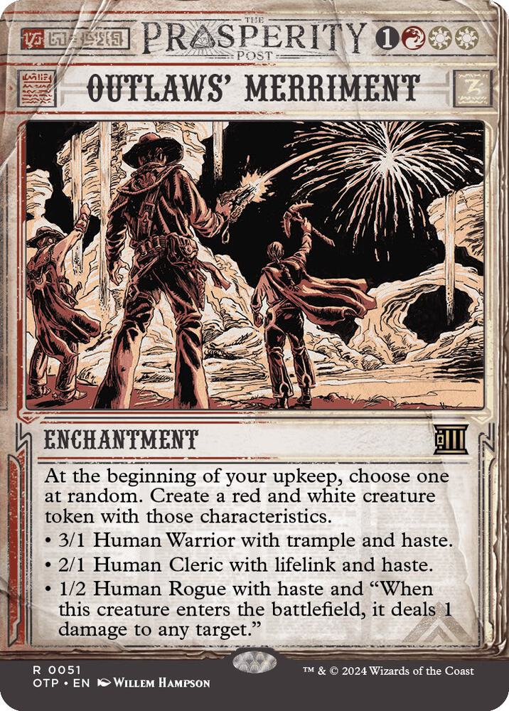 Outlaws' Merriment 51 card from Outlaws of Thunder Junction: Breaking News