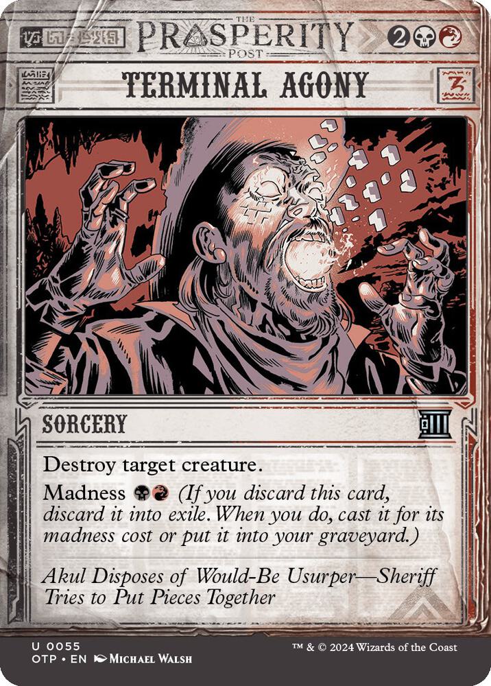 Terminal Agony 55 card from Outlaws of Thunder Junction: Breaking News