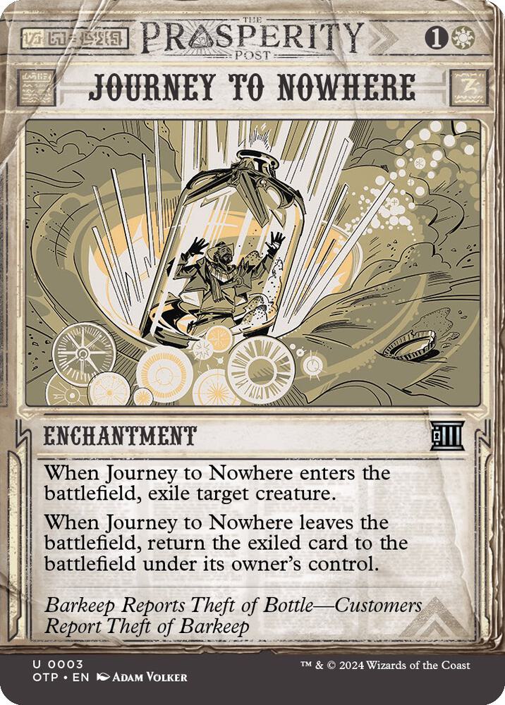 Journey to Nowhere 3 card from Outlaws of Thunder Junction: Breaking News