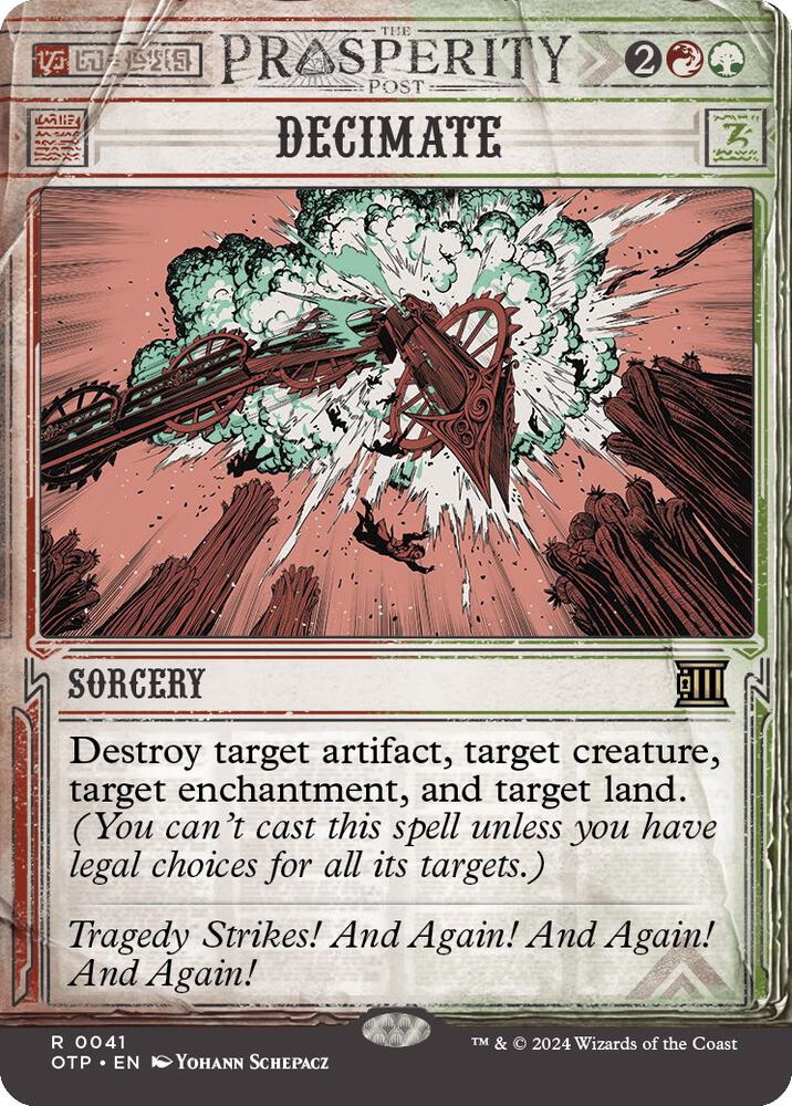 Decimate 41 card from Outlaws of Thunder Junction: Breaking News