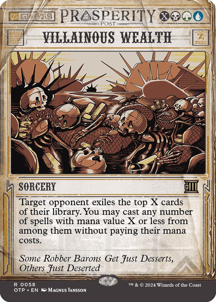 Villainous Wealth 58 card from Outlaws of Thunder Junction: Breaking News
