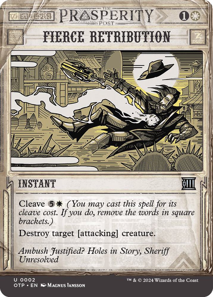 Fierce Retribution 2 card from Outlaws of Thunder Junction: Breaking News