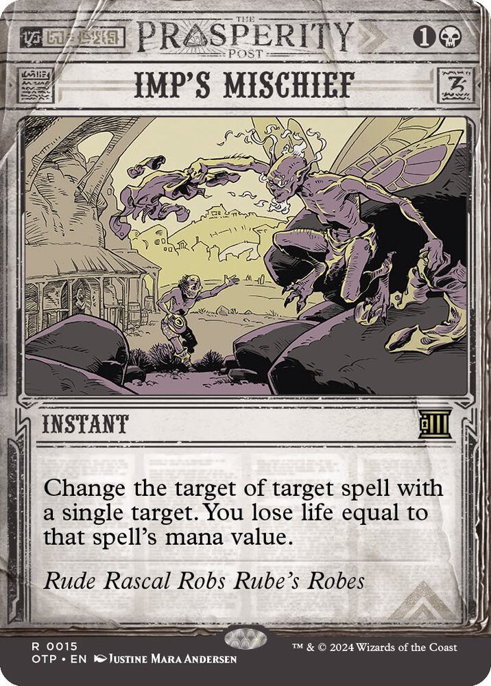 Imp's Mischief 15 card from Outlaws of Thunder Junction: Breaking News