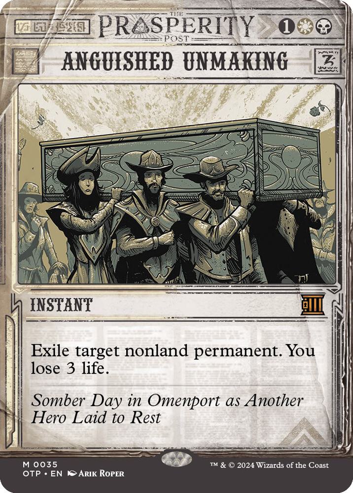 Anguished Unmaking 35 card from Outlaws of Thunder Junction: Breaking News