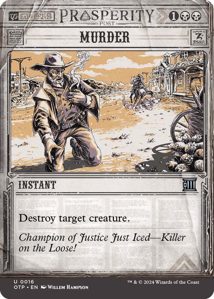 Murder 16 card from Outlaws of Thunder Junction: Breaking News