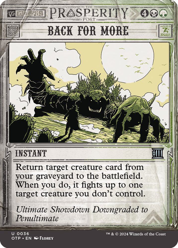 Back for More 36 card from Outlaws of Thunder Junction: Breaking News