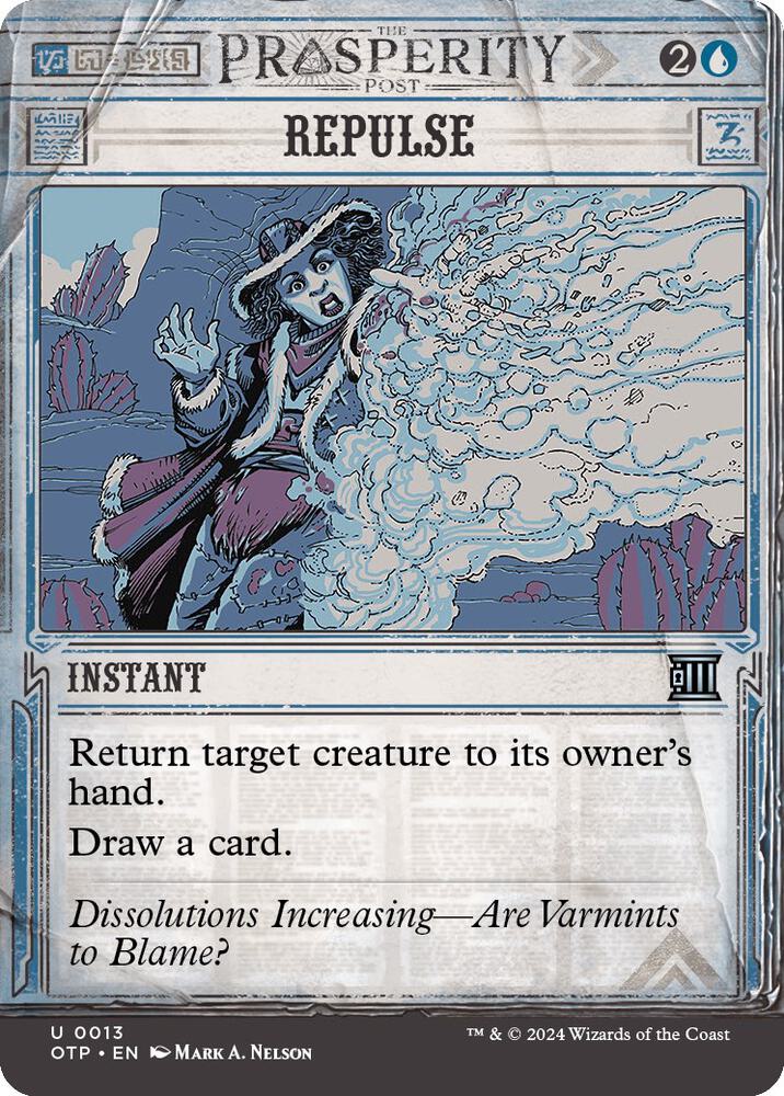 Repulse 13 card from Outlaws of Thunder Junction: Breaking News