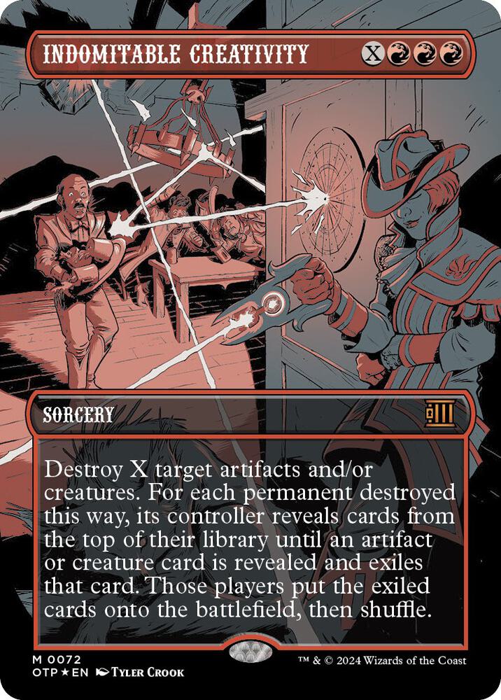 Indomitable Creativity (Textured Foil) 72 card from Outlaws of Thunder Junction: Breaking News