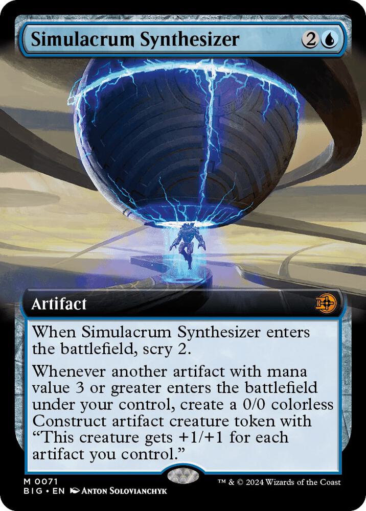 Simulacrum Synthesizer (Extended Art) 71 card from Outlaws of Thunder Junction: The Big Score