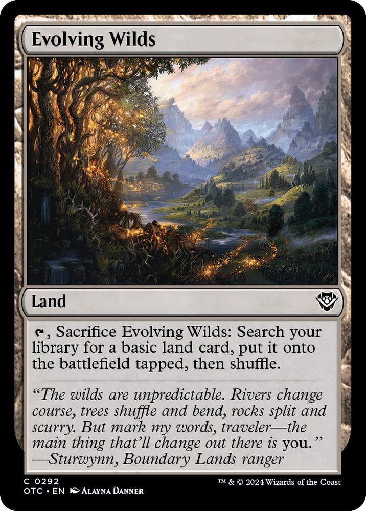 Evolving Wilds 292 card from Commander: Outlaws of Thunder Junction