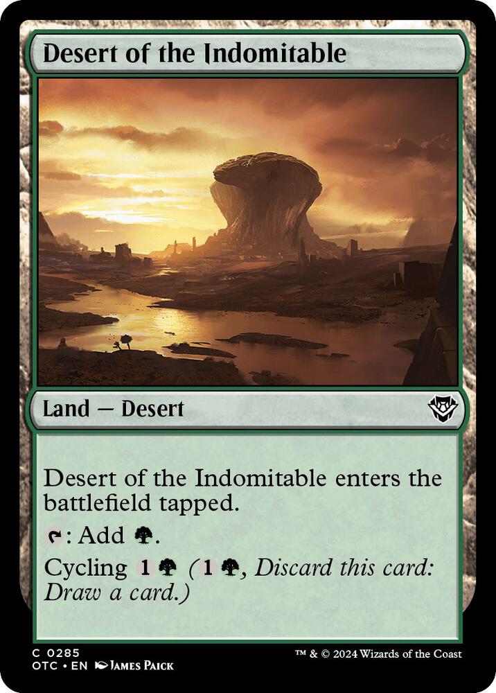 Desert of the Indomitable 285 card from Commander: Outlaws of Thunder Junction