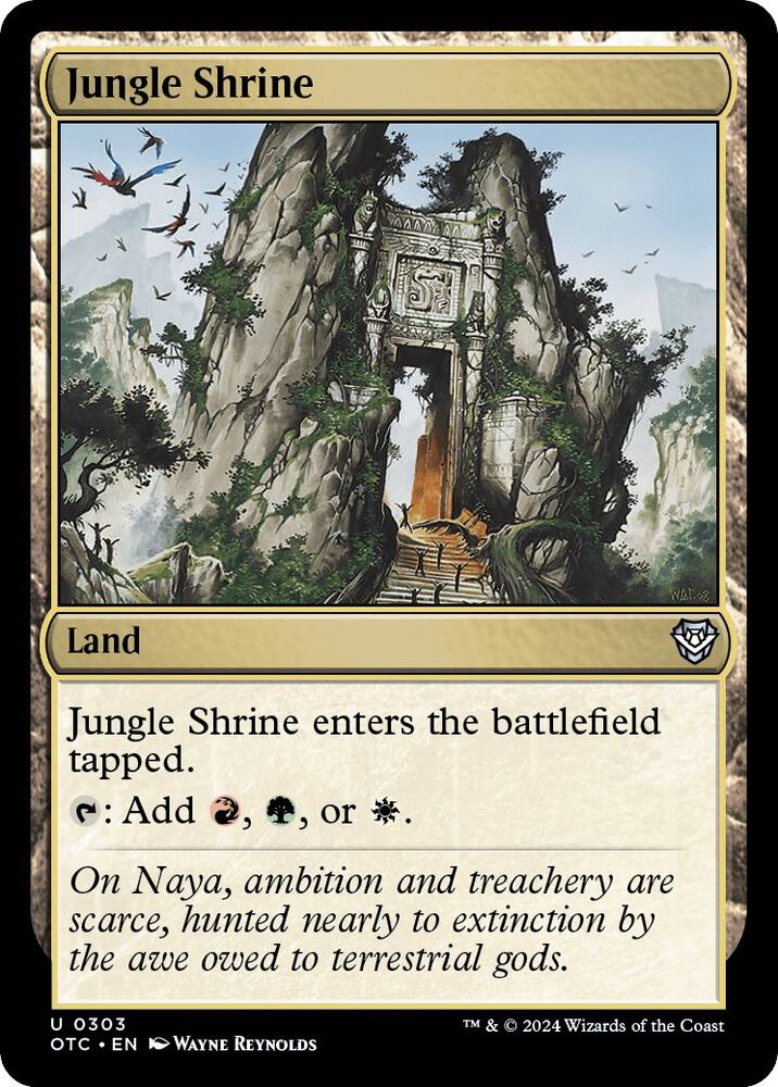 Jungle Shrine 303 card from Commander: Outlaws of Thunder Junction