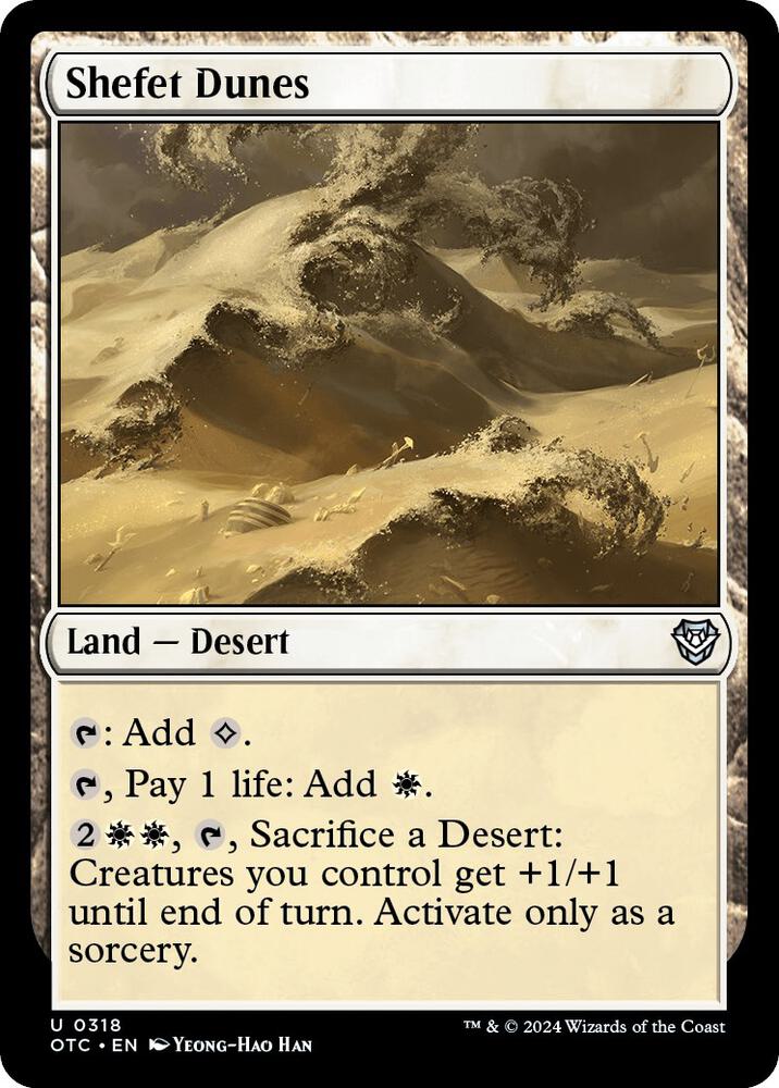 Shefet Dunes 318 card from Commander: Outlaws of Thunder Junction
