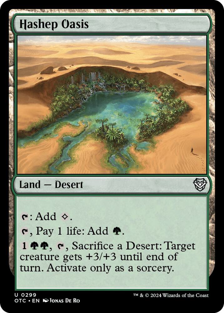 Hashep Oasis 299 card from Commander: Outlaws of Thunder Junction