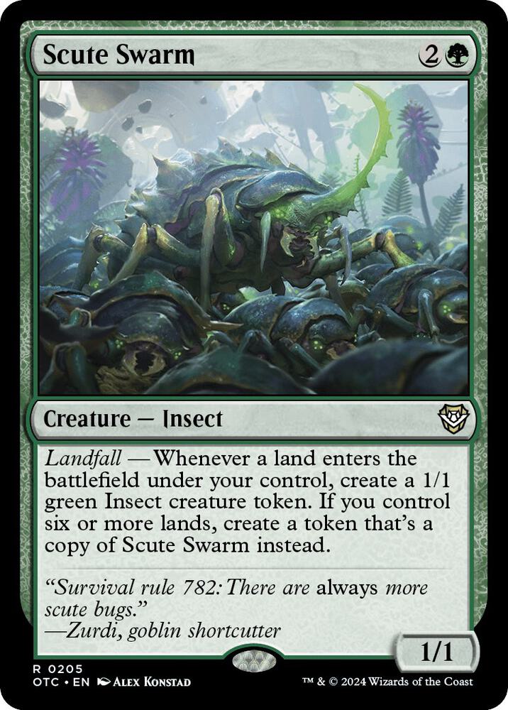 Scute Swarm 205 card from Commander: Outlaws of Thunder Junction