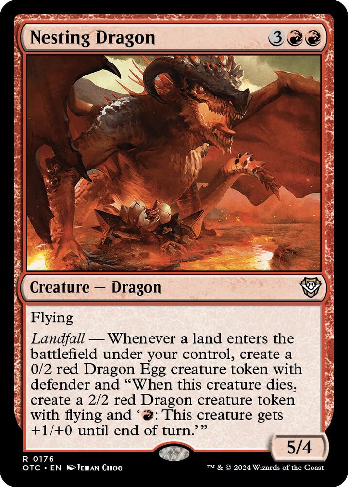 Nesting Dragon 176 card from Commander: Outlaws of Thunder Junction