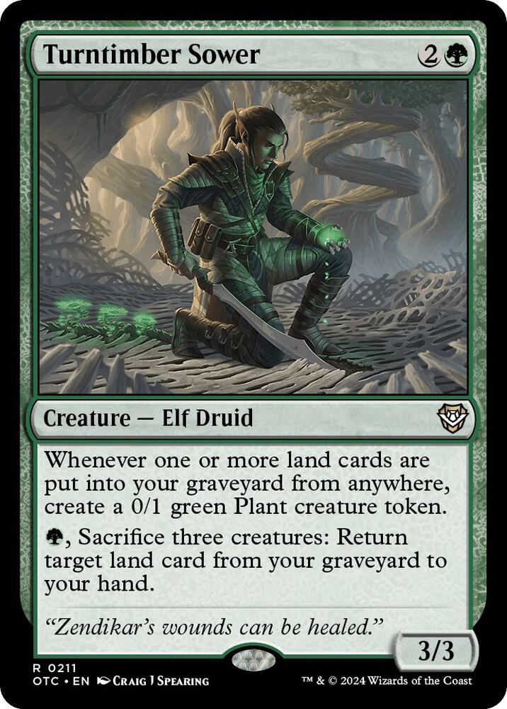 Turntimber Sower 211 card from Commander: Outlaws of Thunder Junction
