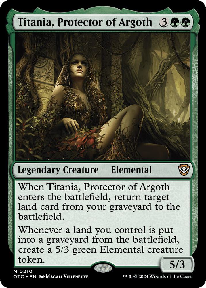 Titania, Protector of Argoth 210 card from Commander: Outlaws of Thunder Junction