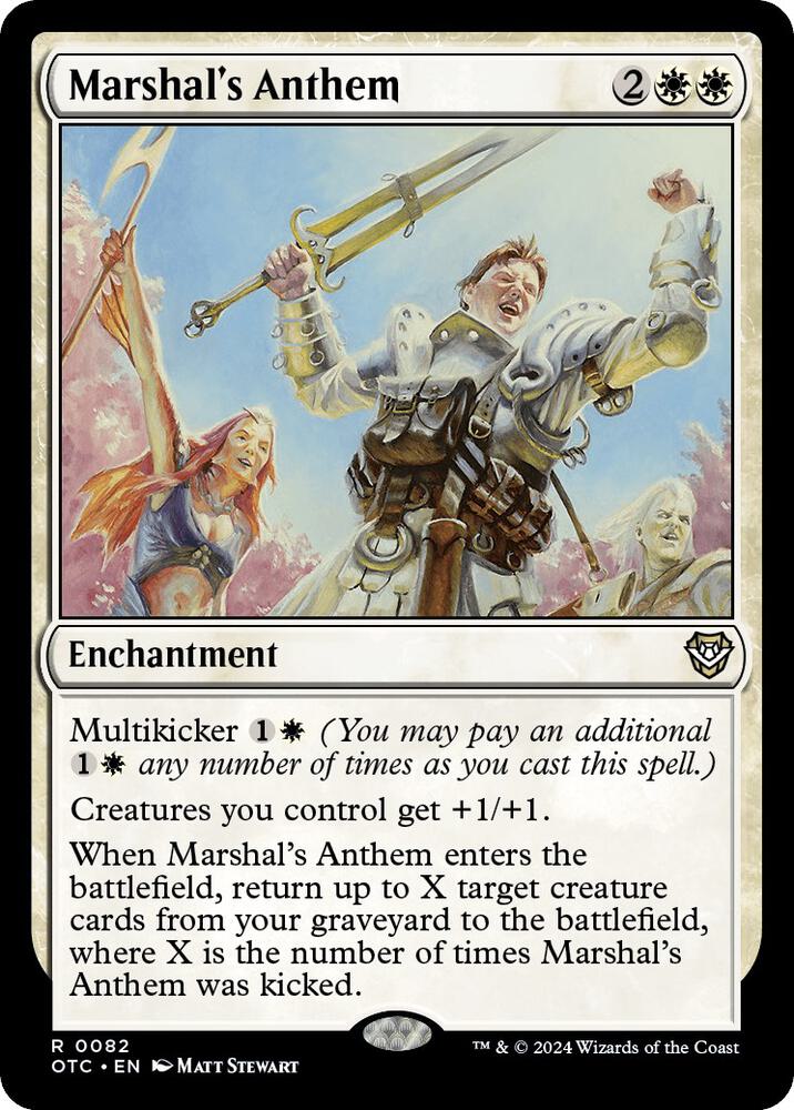 Marshal's Anthem 82 card from Commander: Outlaws of Thunder Junction