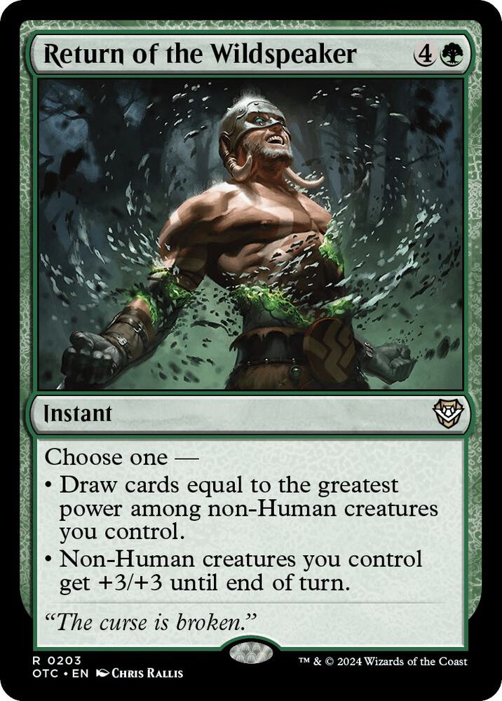 Return of the Wildspeaker 203 card from Commander: Outlaws of Thunder Junction