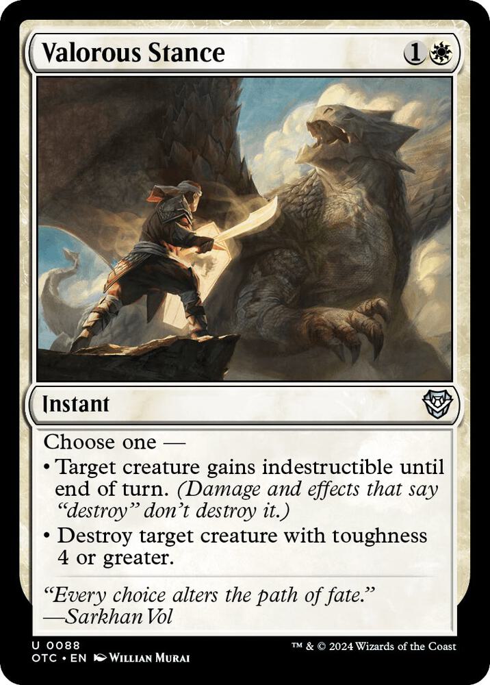 Valorous Stance 88 card from Commander: Outlaws of Thunder Junction