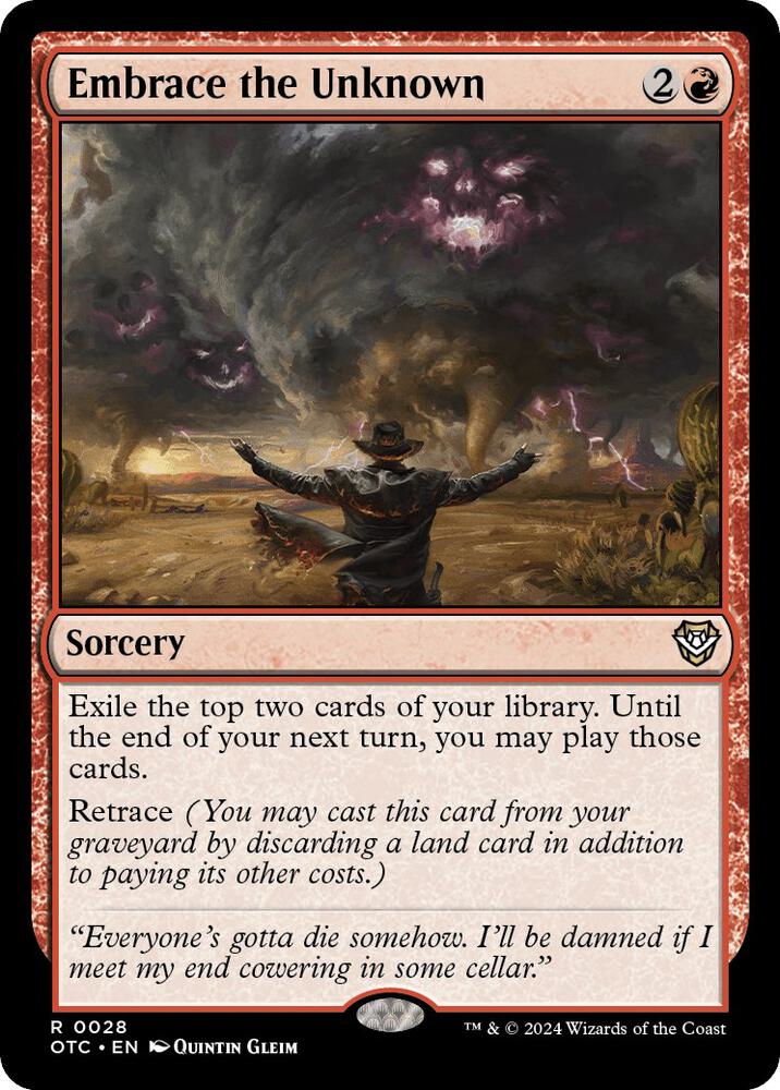 Embrace the Unknown 28 card from Commander: Outlaws of Thunder Junction