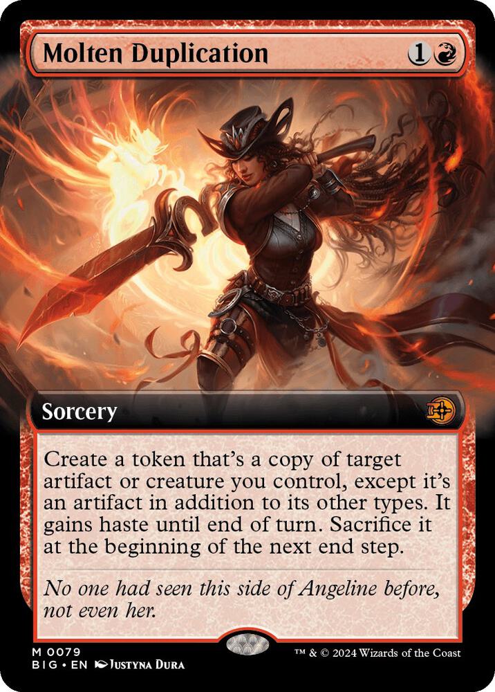 Molten Duplication (Extended Art) 79 card from Outlaws of Thunder Junction: The Big Score
