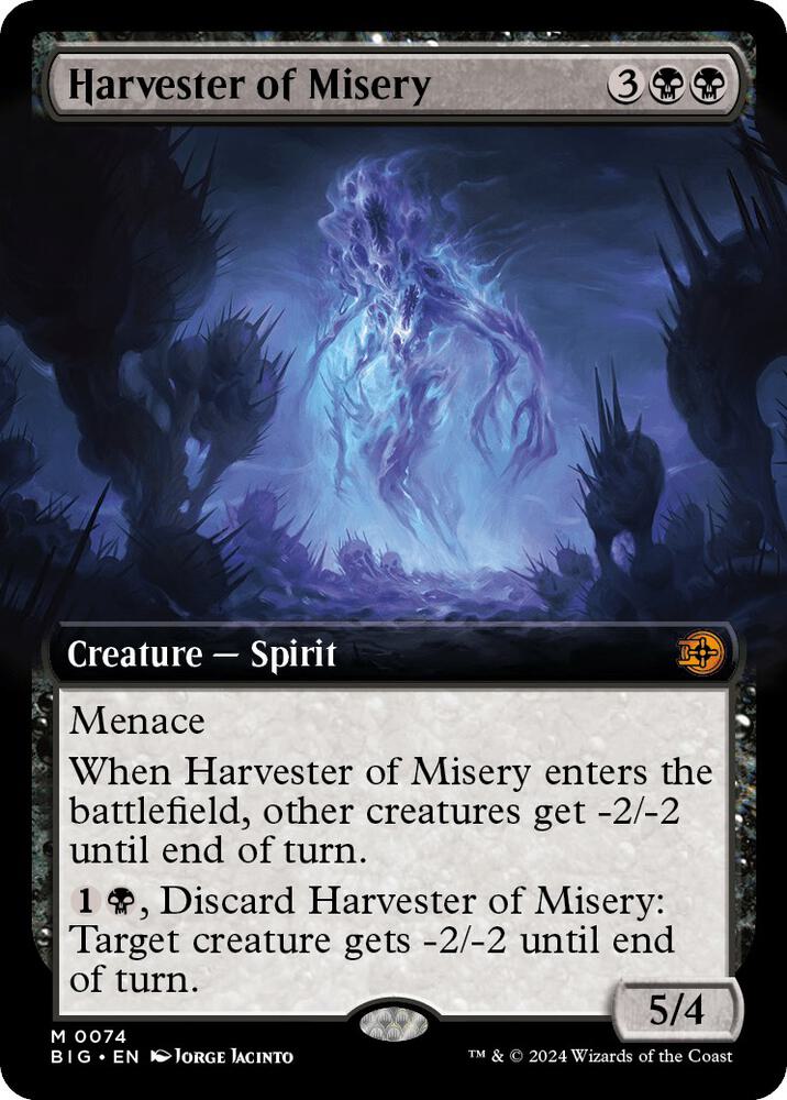 Harvester of Misery (Extended Art) 74 card from Outlaws of Thunder Junction: The Big Score