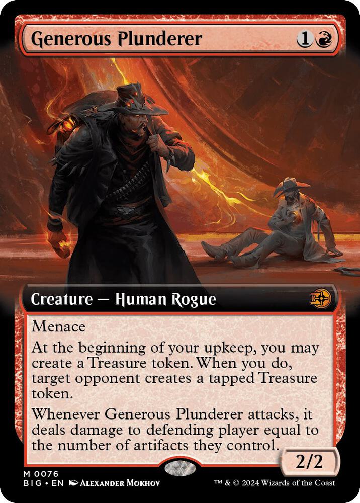 Generous Plunderer (Extended Art) 76 card from Outlaws of Thunder Junction: The Big Score