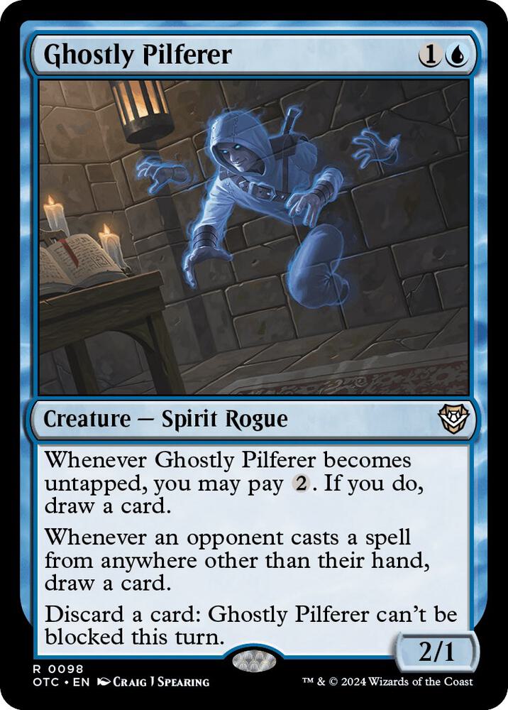 Ghostly Pilferer 98 card from Commander: Outlaws of Thunder Junction