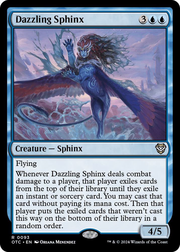 Dazzling Sphinx 93 card from Commander: Outlaws of Thunder Junction