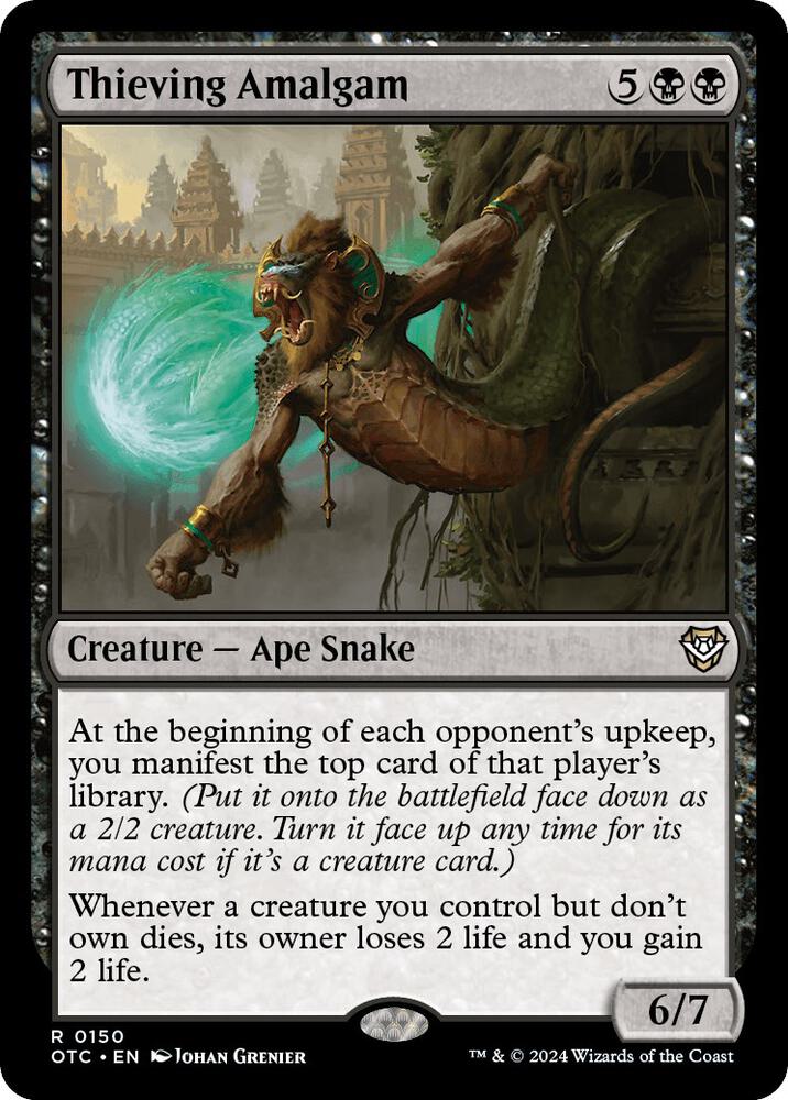 Thieving Amalgam 150 card from Commander: Outlaws of Thunder Junction