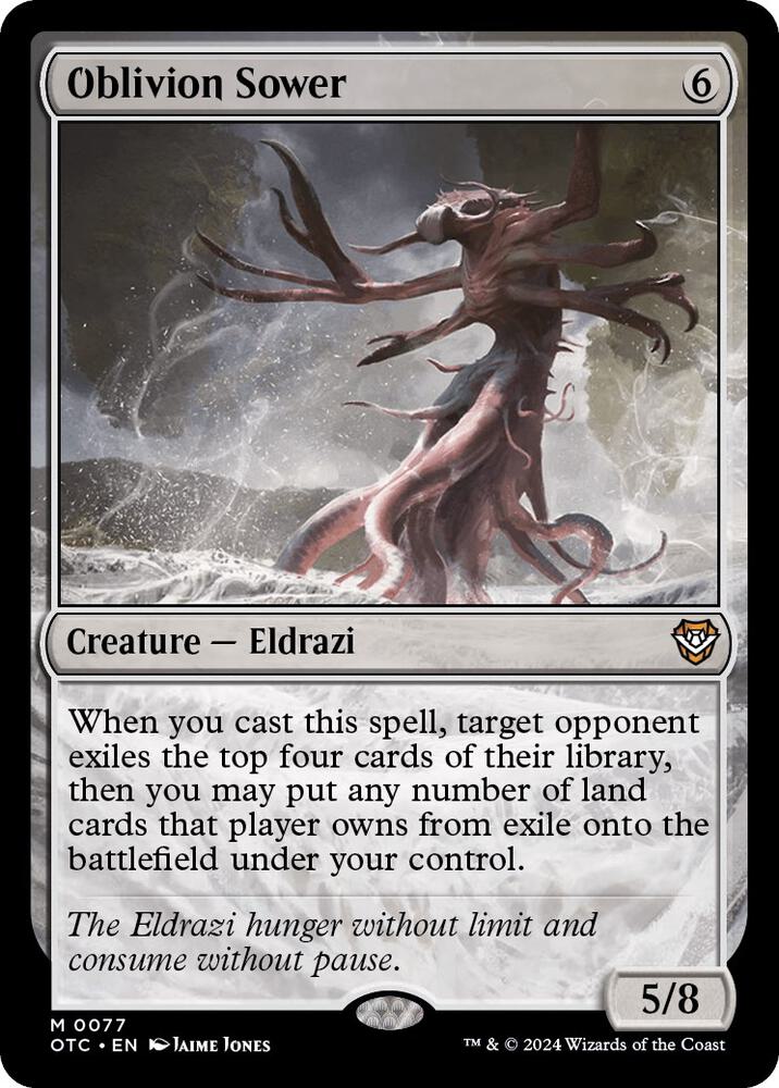 Oblivion Sower 77 card from Commander: Outlaws of Thunder Junction