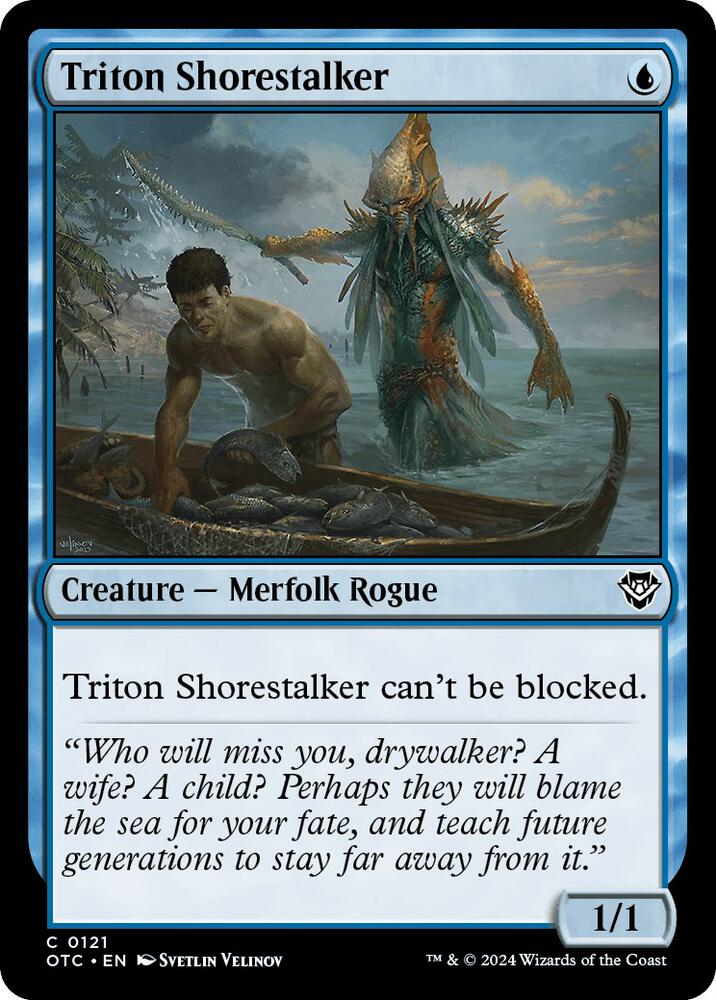 Triton Shorestalker 121 card from Commander: Outlaws of Thunder Junction